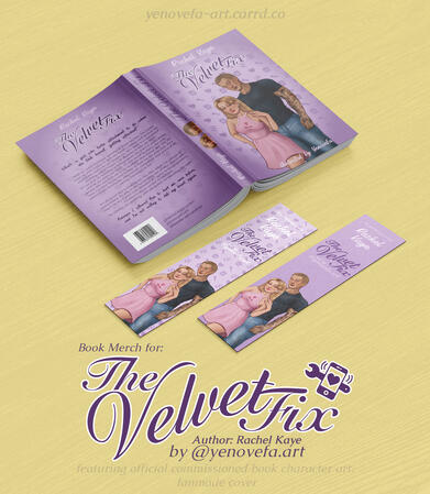 "The Velvet Fix" cover + bookmarks combo