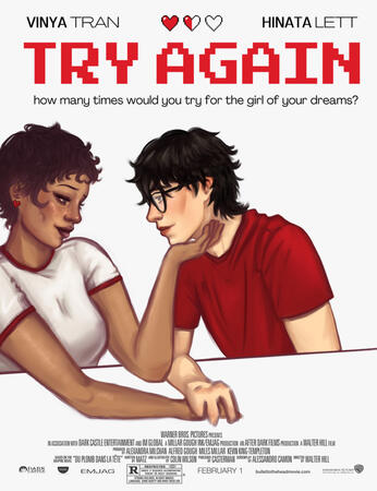 "Try Again" original comic poster